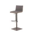 Armenartfurniture Armen Art Furniture LCCASWBAGRBA Cafe Adjustable Gray Metal Barstool; Gray Pu with Walnut Back LCCASWBAGRBA